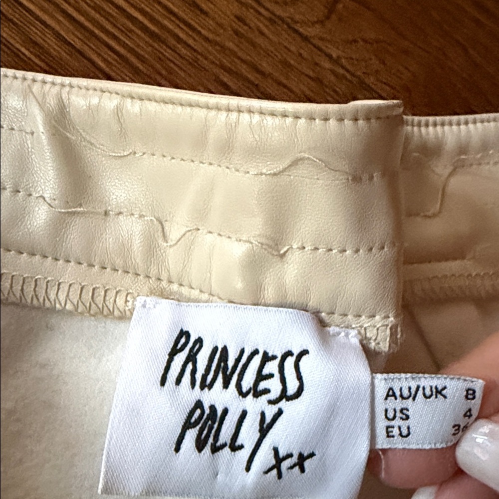 Beige leather pants - Picture 2 of 2